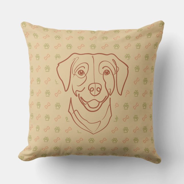 Coussin Labrador Retriever. Édition Bonheur ! (Recto)