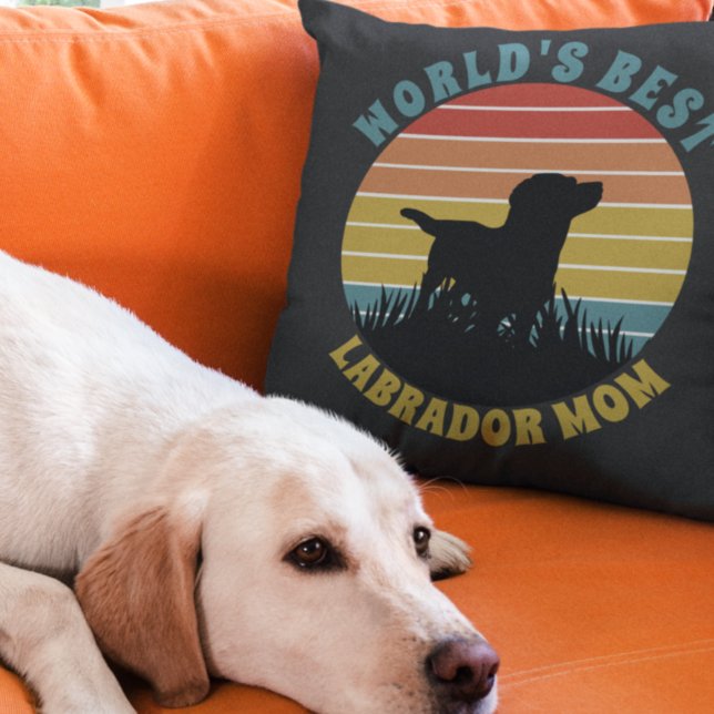 Coussin Labrador Retro Sunset Personnalisé (Créateur téléchargé)