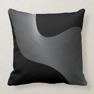 Coussin L'abstraction des vagues élégante, moderne et fu