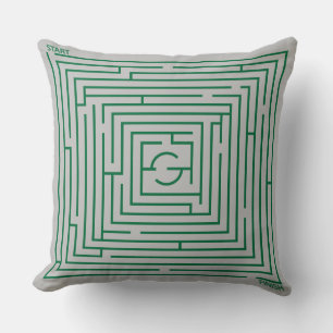 Coussin Labyrinthe Vert