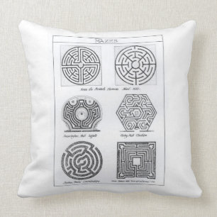 Coussin Labyrinthes, c.1900 (gravure) (photo de b/w)