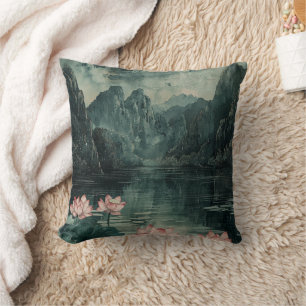 Coussin Lac de lotus au clair de lune (8)
