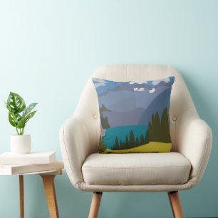 Coussin Lac de montagne des Alpes