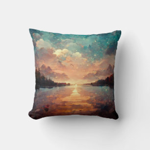 Coussin Lac Dreamlike et Sunset   Landscape
