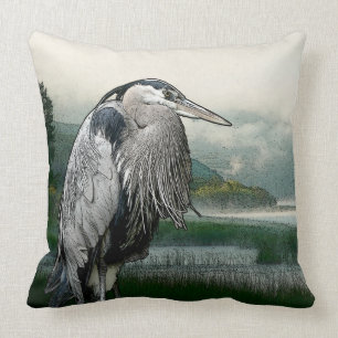 Coussin Lac heron