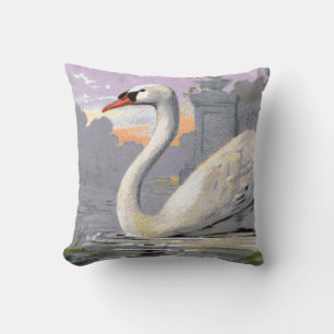 Coussin Lac Lugano Swan