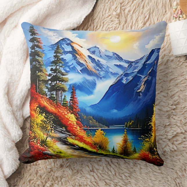 Coussin Lac Mountain : Vue Pittoresque (Couverture)