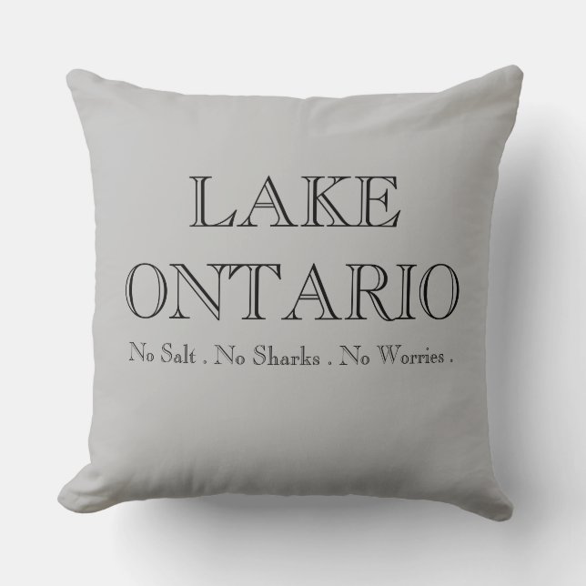 Coussin LAC ONTARIO pas de sel pas de requin pas de soucis (Recto)