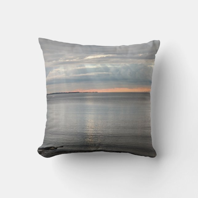 Coussin Lac Ontario Sunrise (Recto)
