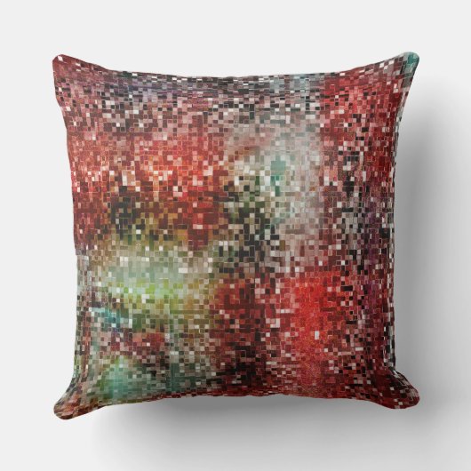 Coussin Ladrilho vermelho manchado com tinta spray (Verso)