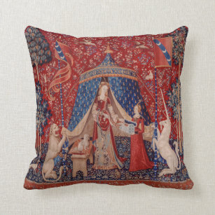 Coussin Lady and Unicorn Medieval Tapestry Desire