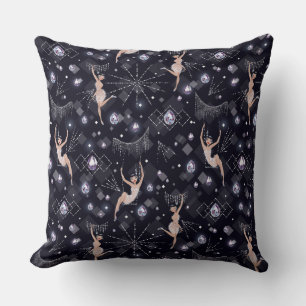 Coussin Lady Flappers Glam Noir Et Gris Design