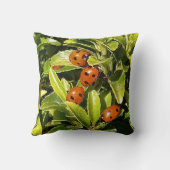 Coussin Ladybirds sur le Feuille (Verso)