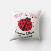 Coussin Ladybug Cartoon mignon Naissance Stat Rouge Blanc (Verso)