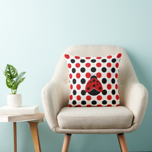 Coussin Ladybug rouge et noir (Chaise)