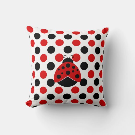 Coussin Ladybug rouge et noir (Recto)