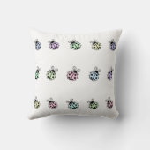 Coussin Ladybugs Pastel Multicolor Motif en blanc (Verso)