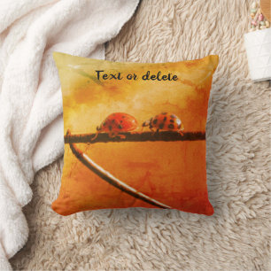 Coussin Ladybugs Suivre Le Leader Abstrait Personnalisé