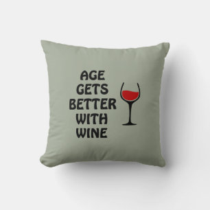 Coussin L'Âge S'Améliore Avec Le Vin