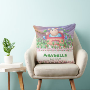 Coussin L'agneau aventuriste avec texte modifiable