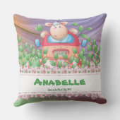 Coussin L'agneau aventuriste avec texte modifiable (Verso)