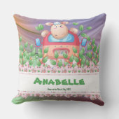 Coussin L'agneau aventuriste avec texte modifiable (Recto)