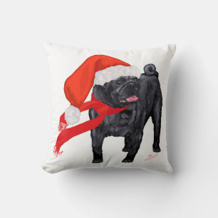 Coussin L'aide de Père Noël Pug