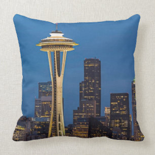 Coussin L'aiguille de l'espace et Seattle du centre