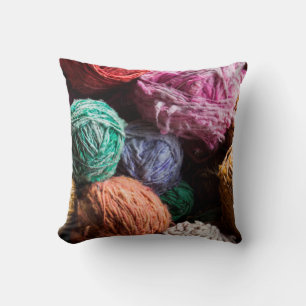 Coussin laine de Chiloe teinte avec des colorants naturels
