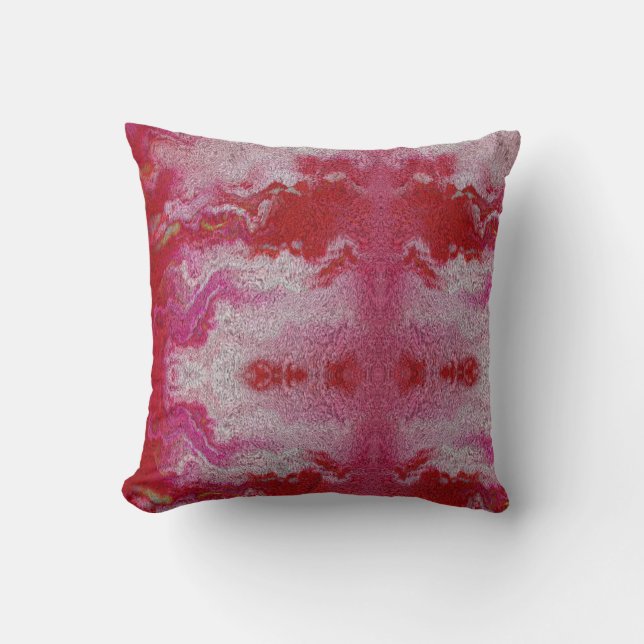 Coussin Laine rouge et grise texturée (Recto)