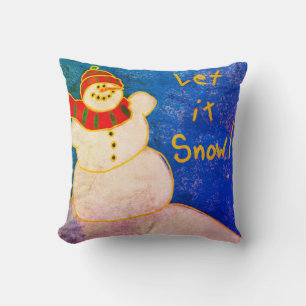 Coussin Laisse-Le Neiger ! Art Abstrait de Snowman