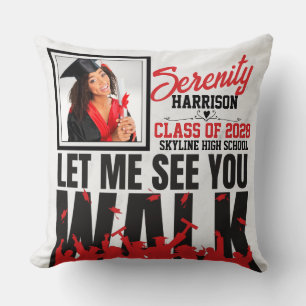 Coussin Laisse-moi te voir marcher   Red & Black Graduatio