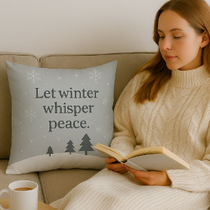 Coussin Laissez l'hiver murmurer la paix – Hiver scandinav