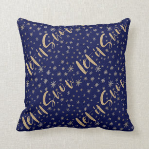 Coussin Laissez lui neiger nuit étoilée Chrismas de marine