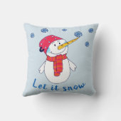 Coussin Laissez neige Bonhomme de neige mignon avec un flo (Verso)