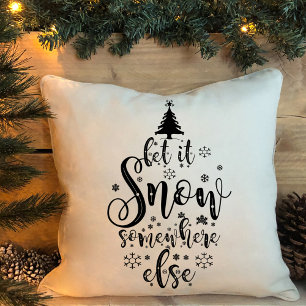 Coussin Laissez Neiger Ailleurs Vacances Noir Blanc