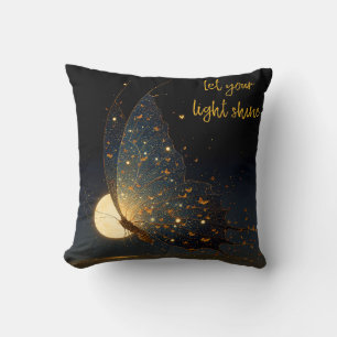 Coussin Laissez Votre Lumière Briller – Papillon Magique &