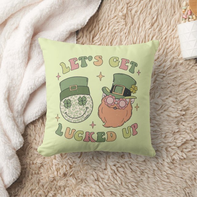Coussin Laissons la chance - Drôle Leprechaun Clover (Couverture)