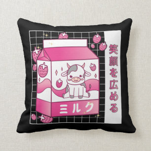 Coussin Lait de fraise nippon Carton Vache mignonne