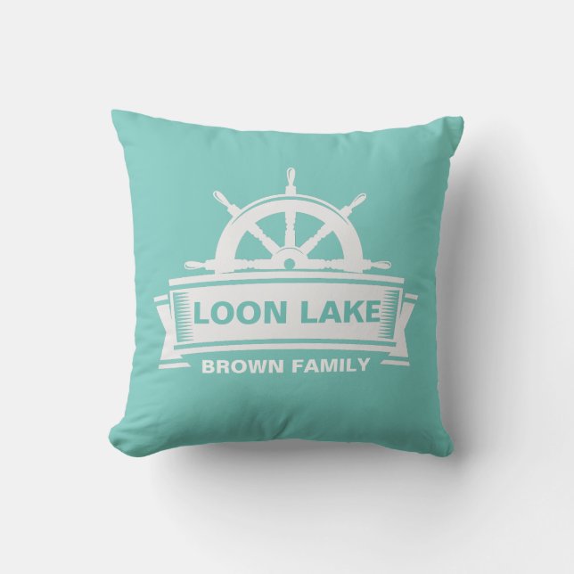 Coussin Lake House Vacances Nom de famille (Recto)