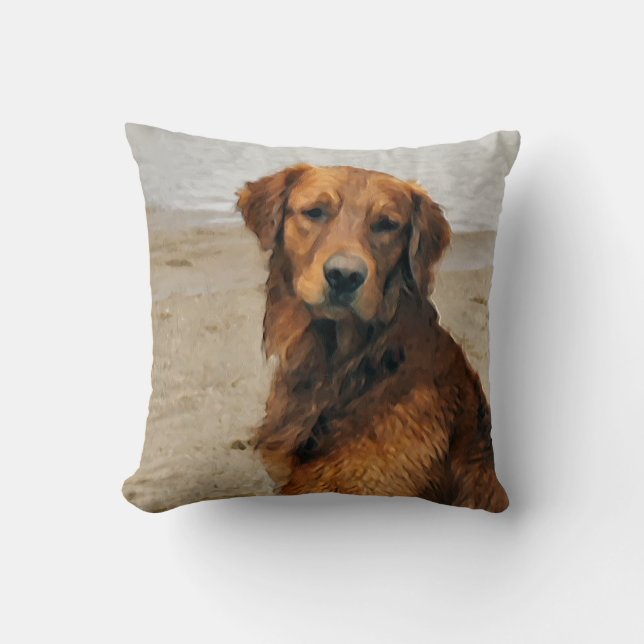Coussin Lakeside Golden Retriever (Recto)
