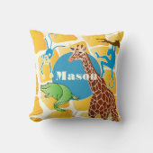 Coussin L'Alligator Personnalisé de Singe Giraffe de Cute  (Recto)
