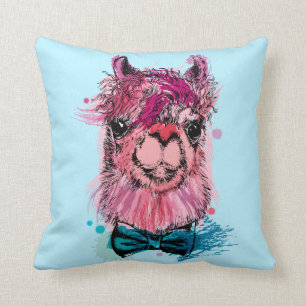 Coussin Lama rose mignon