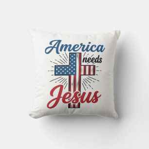 Coussin L'Amérique a besoin de Jésus conception de chemise