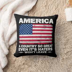 Coussin L'Amérique Un Pays Si Génial Drapeau Usa Père à la