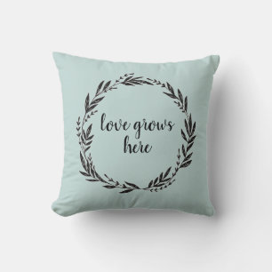 Coussin L'Amour Cultive Ici Wreath Farmhouse Jeter Oreille