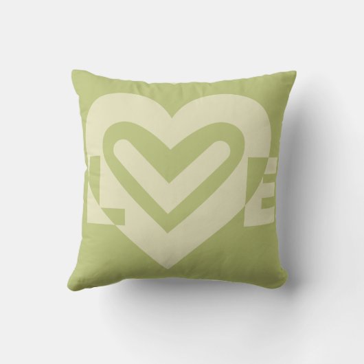 Coussin L'amour dans Sage Green (Verso)