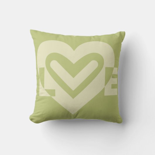 Coussin L'amour dans Sage Green (Recto)
