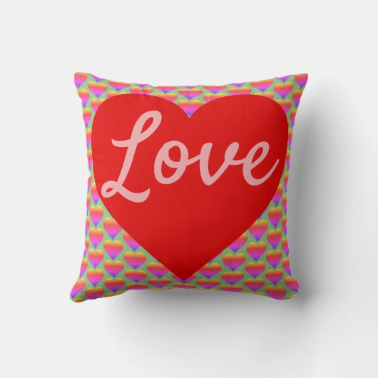 Coussin L'amour dans un coeur rouge (Verso)