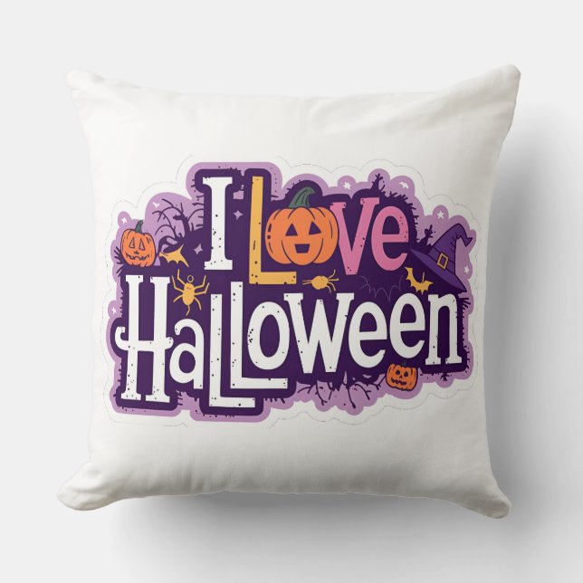 Coussin L'amour de l'Halloween rose Jeu d'oreiller : Festi (Recto)